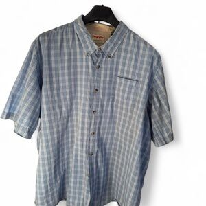 Wrangler Blue 3XL Plaid Men's Shirt